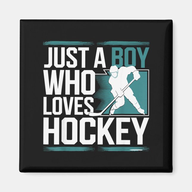 Just A Boy Who Loves Hockey  Magnet (Framsidan)