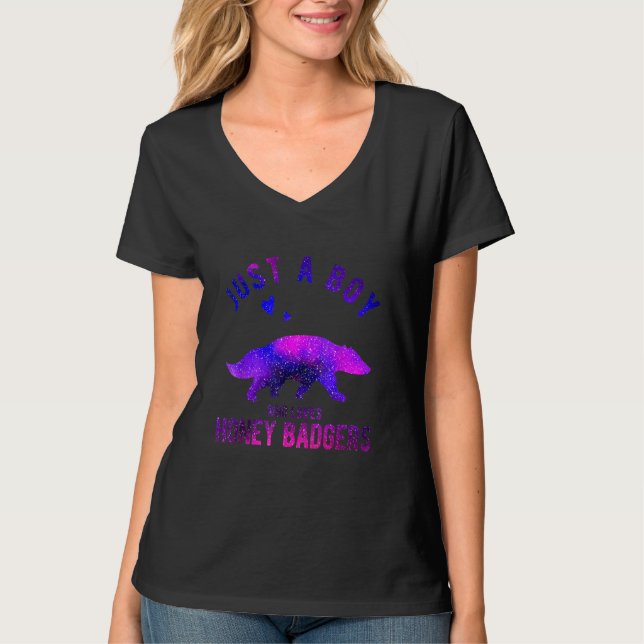 Just A Boy Who Loves Honey Badgers Honey Badger  1 T Shirt (Framsida)