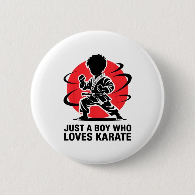 Just A Boy Who Loves Karate Martial Arts Karate Lo Knapp (Framsida)