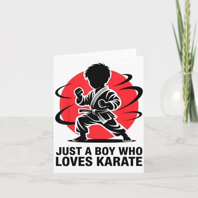 Just A Boy Who Loves Karate Martial Arts Karate Lo Kort (Framsida)
