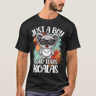 Just A Boy Who Loves Koalas Funny Retro Animal Boy T Shirt