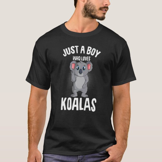 Just A Boy Who Loves Koalas Koala Bear Kids T Shirt (Framsida)