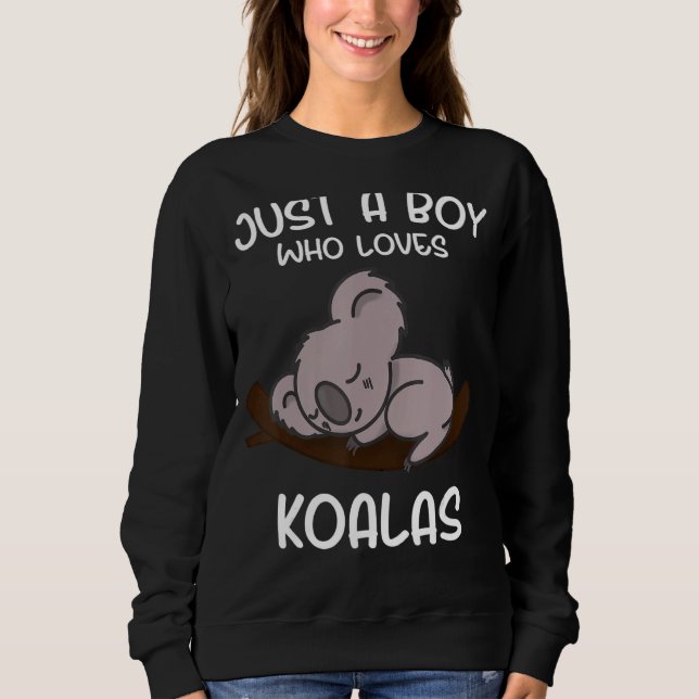 Just a Boy Who Loves Koalas T Shirt (Framsida)