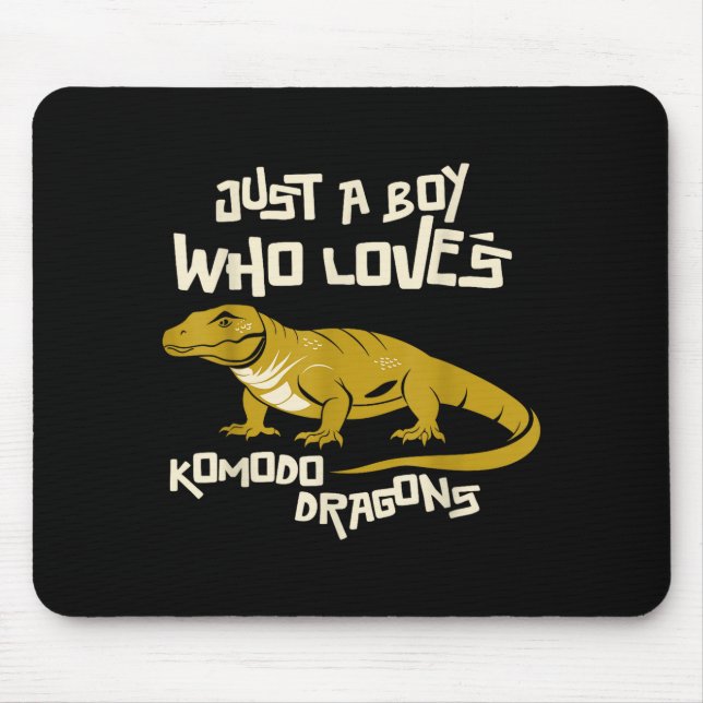 Just A Boy Who Loves Komodo Dragons Reptile Animal Musmatta (Framsidan)