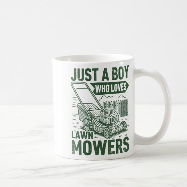 Just A Boy Who Loves Lawn Mowers Lawn Garden  Kaffemugg (Höger)