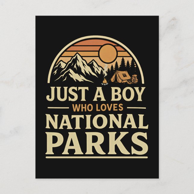 Just a Boy Who Loves National Parks Vykort (Framsida)