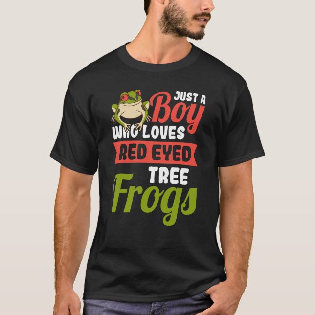 Just a Boy who loves Red Eyed Tree Frog T Shirt (Framsida)