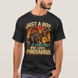 Just a Boy Who Loves Spinosaurus Dinosaur Retro T Shirt