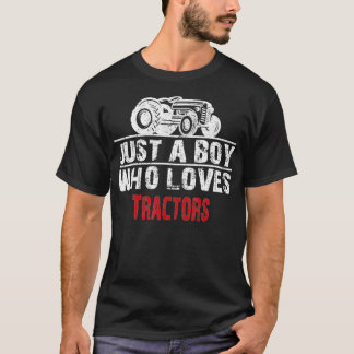 Just A Boy Who Loves Tractors Farming Future Tract T Shirt