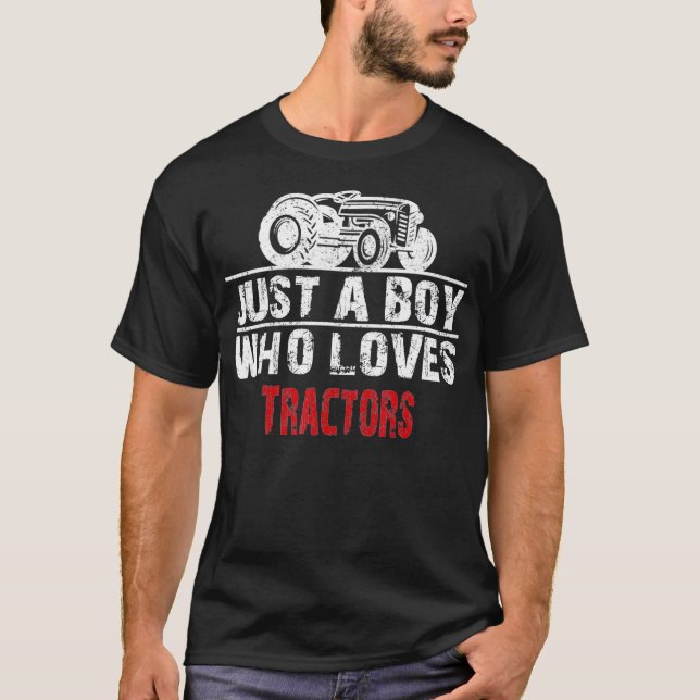Just A Boy Who Loves Tractors Farming Future Tract T Shirt (Framsida)