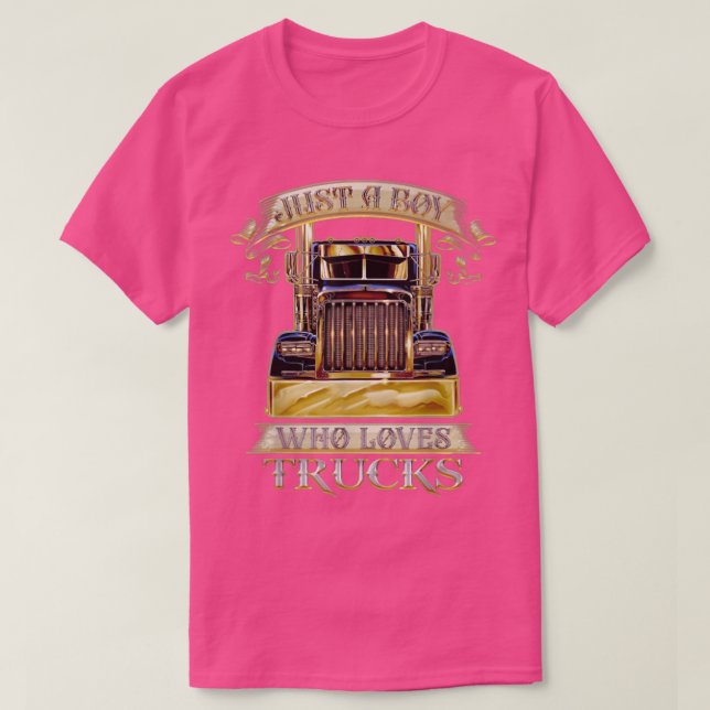 Just A Boy Who Loves Trucks 1386 T Shirt (Design framsida)