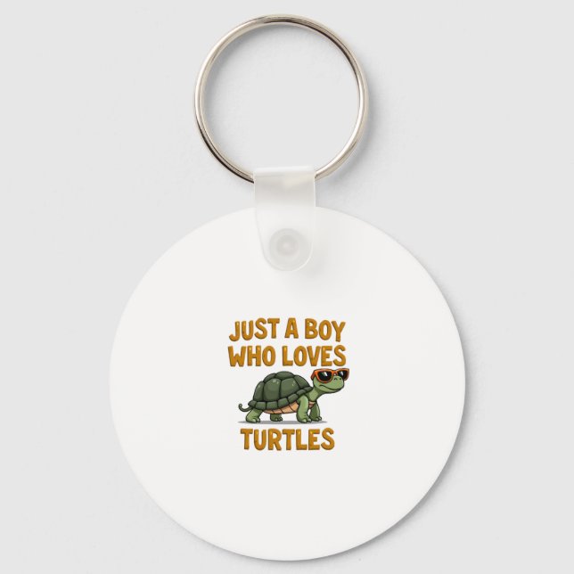Just a boy who loves turtles Children boy (2) Nyckelring (Framsida)