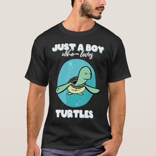 Just a boy who loves turtles  funny turtle costume t shirt (Framsida)
