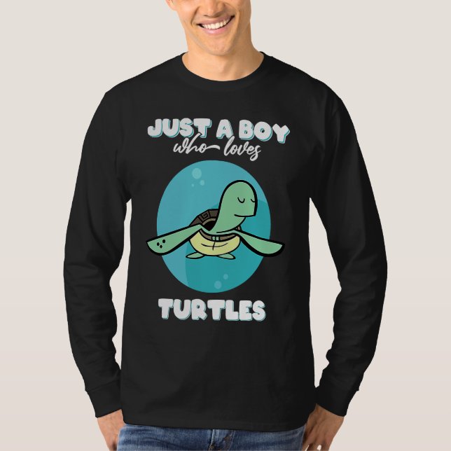 Just a boy who loves turtles  funny turtle costume t shirt (Framsida)