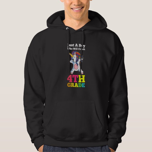 just a boy who will crash 4th grade graduated hoodie (Framsida)