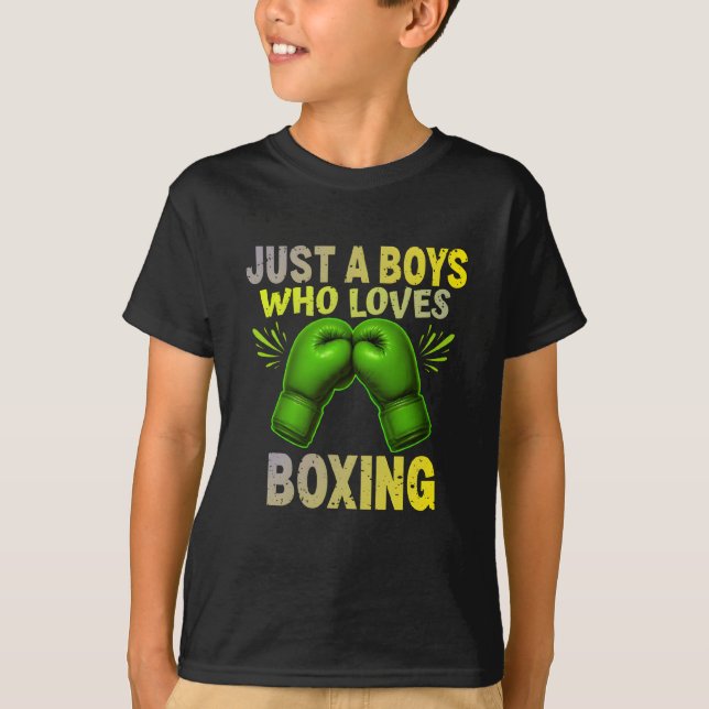 just a boys who loves boxing t shirt (Framsida)