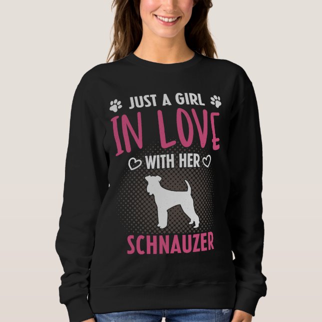 Just A Girl In Love With Her Schnauzer  Schnauzer  T Shirt (Framsida)