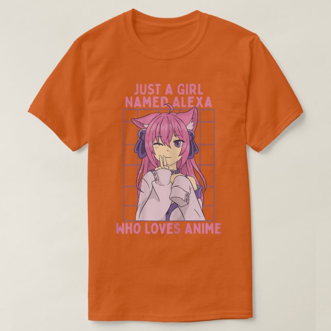 Just A Girl Named Alea Who Loves Anime Personalize T Shirt (Design framsida)