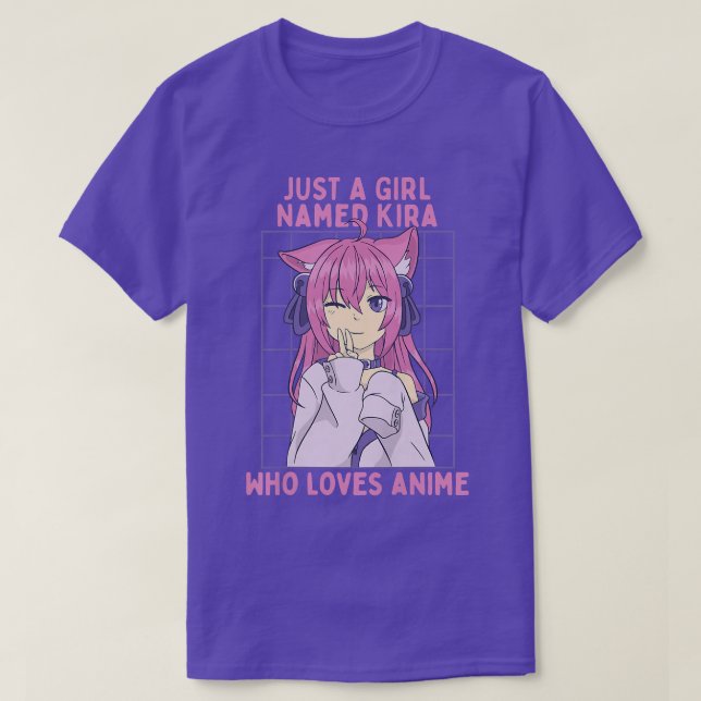 Just A Girl Named Kira Who Loves Anime Personalize T Shirt (Design framsida)