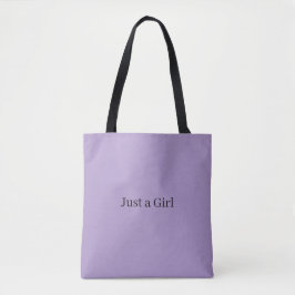 Just a Girl purple tote bag Tygkasse