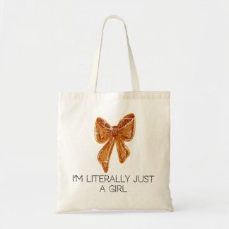 “Just a Girl” Tote Bag Tygkasse