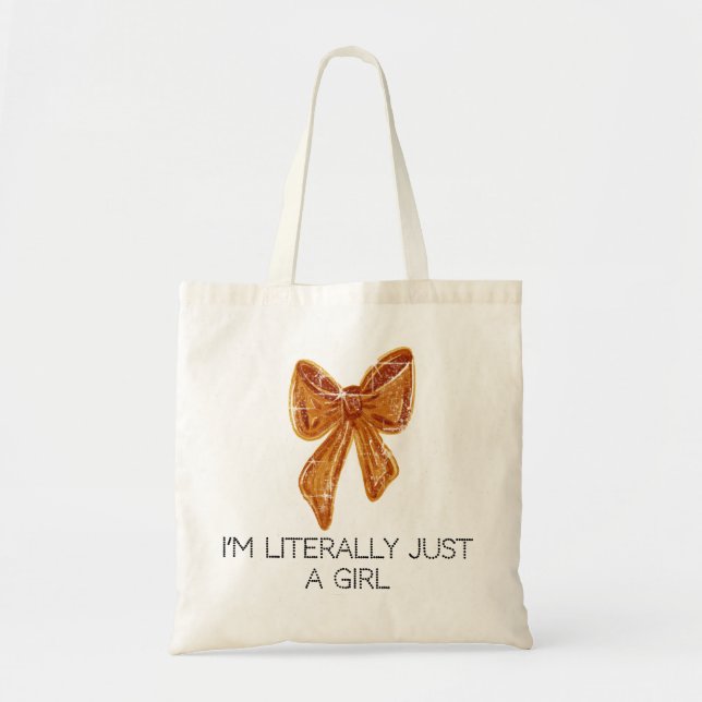 “Just a Girl” Tote Bag Tygkasse (Framsidan)