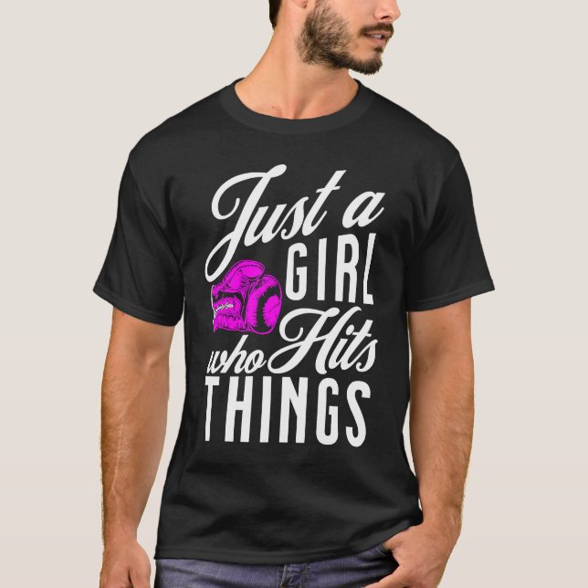 Just A Girl Who Hits Things   Boxing  1 T Shirt (Framsida)