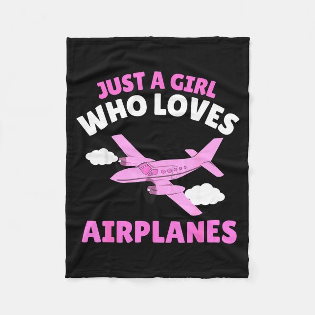 Just A Girl Who Loves Airplanes Kids Toddler Baby  Fleecefilt (Framsidan)