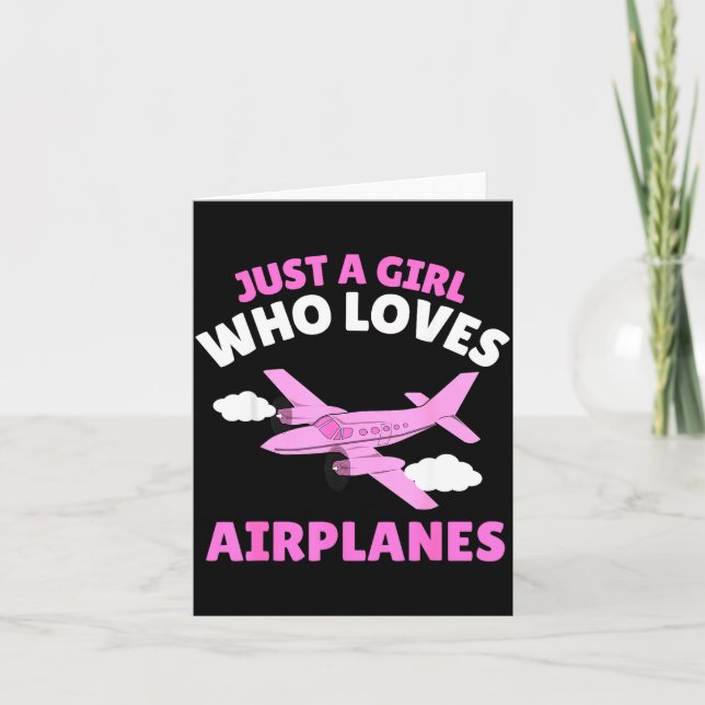 Just A Girl Who Loves Airplanes Kids Toddler Baby  Kort (Framsida)
