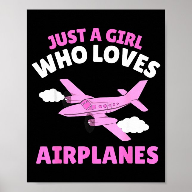 Just A Girl Who Loves Airplanes Kids Toddler Baby  Poster (Framsidan)