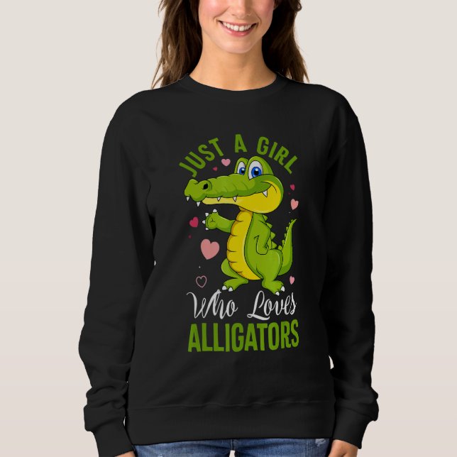 Just A Girl Who Loves Alligators Alligator Crocodi T Shirt (Framsida)