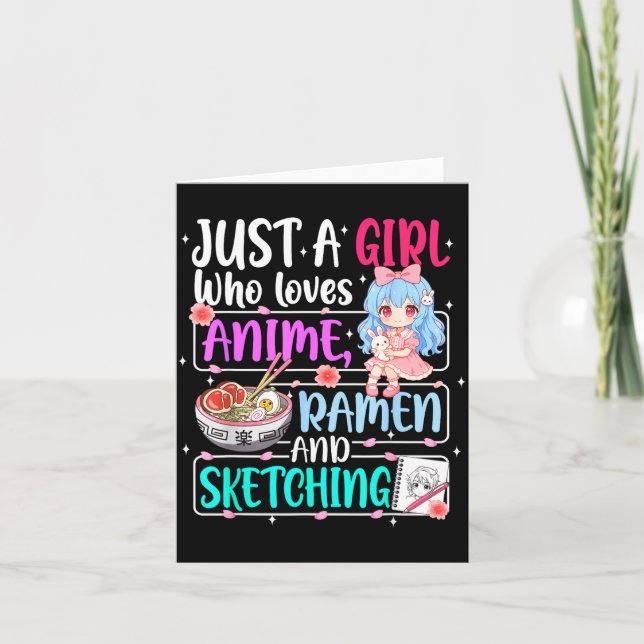 Just A Girl Who Loves Anime Ramen Sketching Japan  Kort (Framsida)