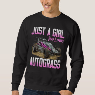 Just A Girl Who Loves Autograss Retro 1 Lång Ärmad Tröja