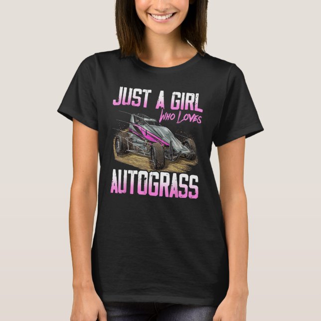Just A Girl Who Loves Autograss Retro 1 T Shirt (Framsida)