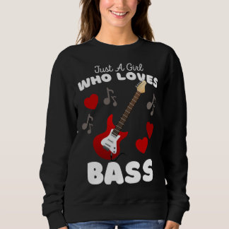 Just A Girl Who Loves Bass Cute Girls Guitar T Shirt