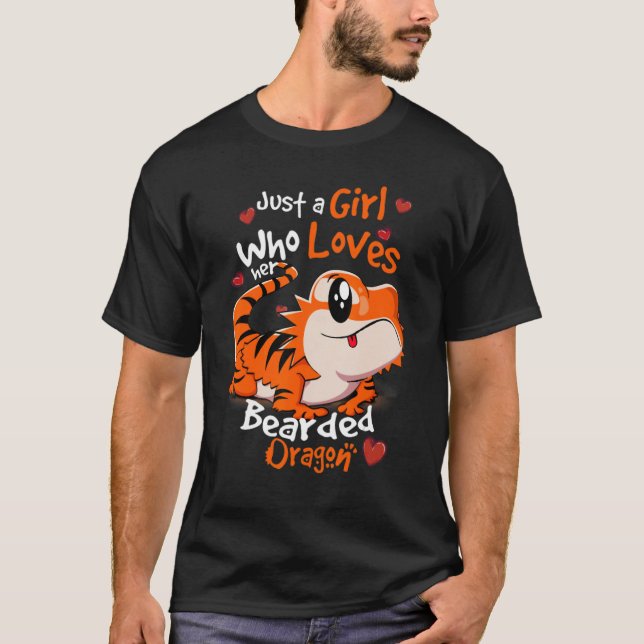 Just A Girl Who Loves Bearded Dragon  Lizard Repti T Shirt (Framsida)