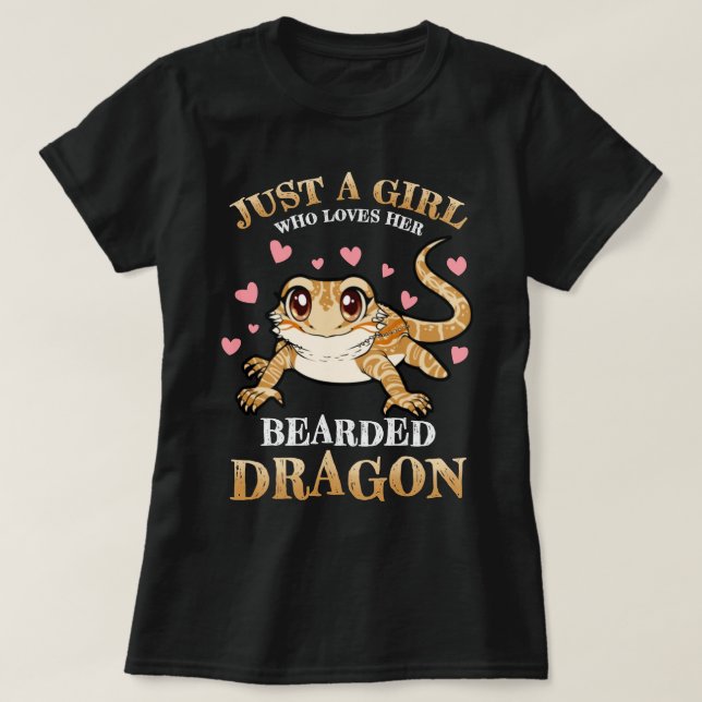 Just A Girl Who Loves Bearded Dragon Reptile Lizar T Shirt (Design framsida)