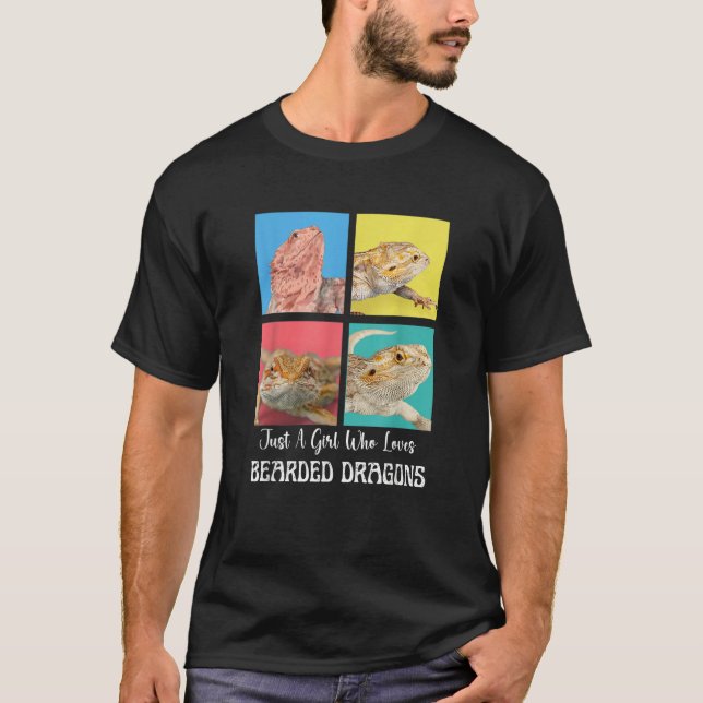 Just A Girl Who Loves Bearded Dragons Cool Dragon T Shirt (Framsida)