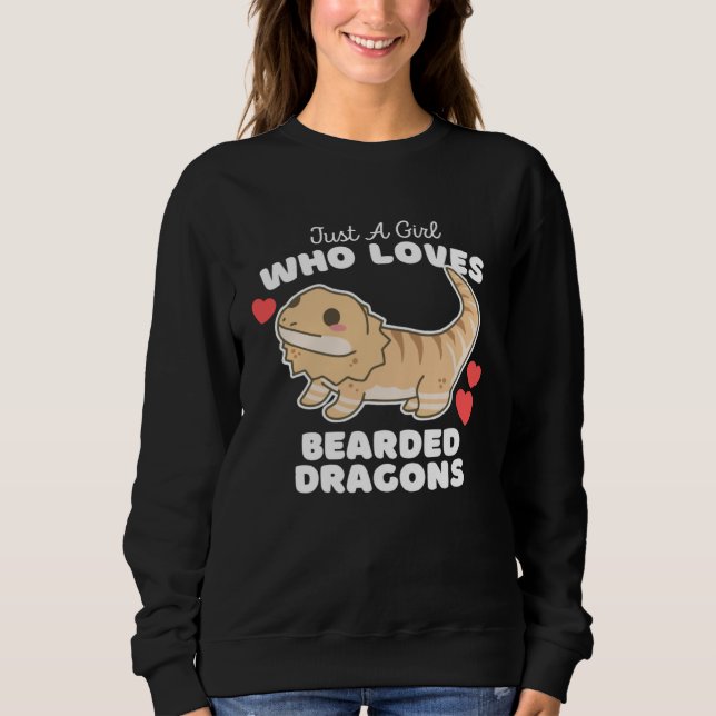 Just A Girl Who Loves Bearded Dragons Cute Girls D T Shirt (Framsida)