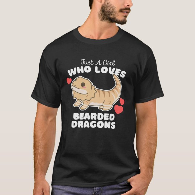 Just A Girl Who Loves Bearded Dragons Cute Girls D T Shirt (Framsida)