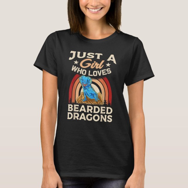 Just A Girl Who Loves Bearded Dragons Drake  Vinta T Shirt (Framsida)