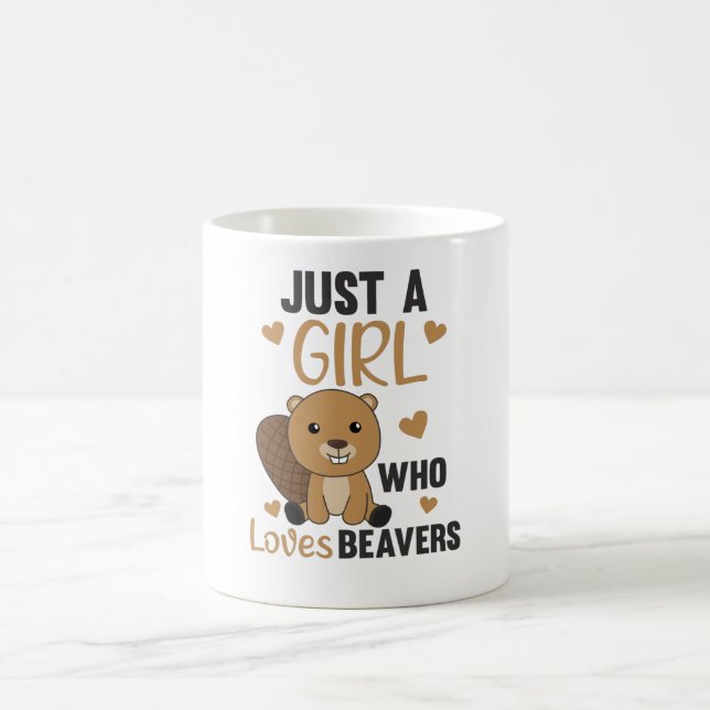 Just A Girl Who Loves Beavers - Cute Beaver Kaffemugg (Center)