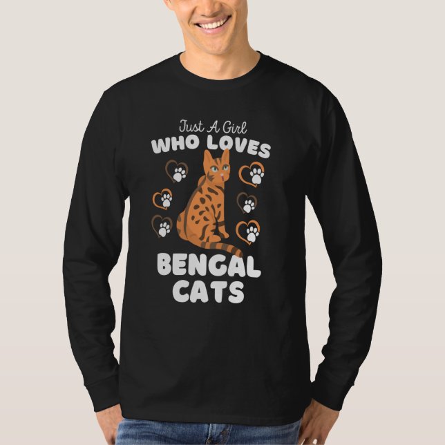 Just A Girl Who Loves Bengal Cats Cute Cat Kids T Shirt (Framsida)