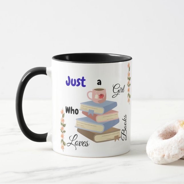 Just a Girl Who Loves Books Coffee Mug Mugg (Med munk)