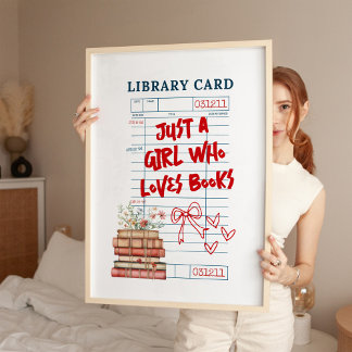 Just a Girl Who Loves Books Fototryck