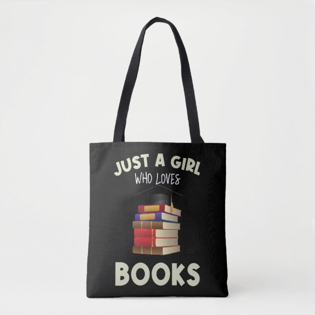 Just A Girl Who Loves Books Gifts For Bookworm Tygkasse (Framsida)