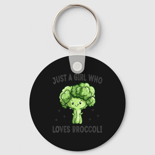 Just A Girl Who Loves Broccoli Funny Broccoli Love Nyckelring (Framsida)