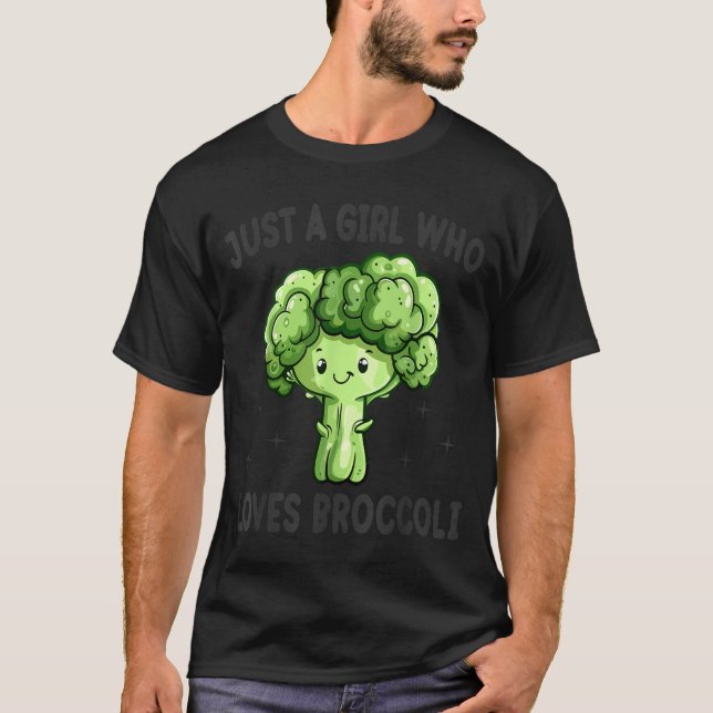 Just A Girl Who Loves Broccoli Funny Broccoli Love T Shirt (Framsida)