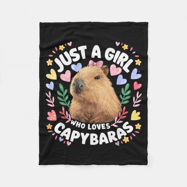 Just A Girl Who Loves Capybaras Cute Capybara Love Fleecefilt (Framsidan)
