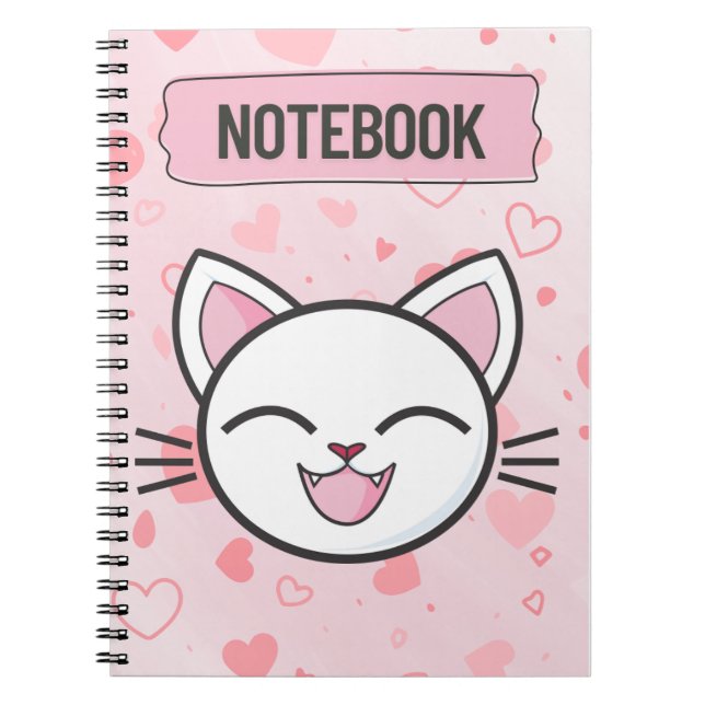 "Just a Girl Who Loves Cats – Cute Cat Notebook" Anteckningsbok (Framsidan)